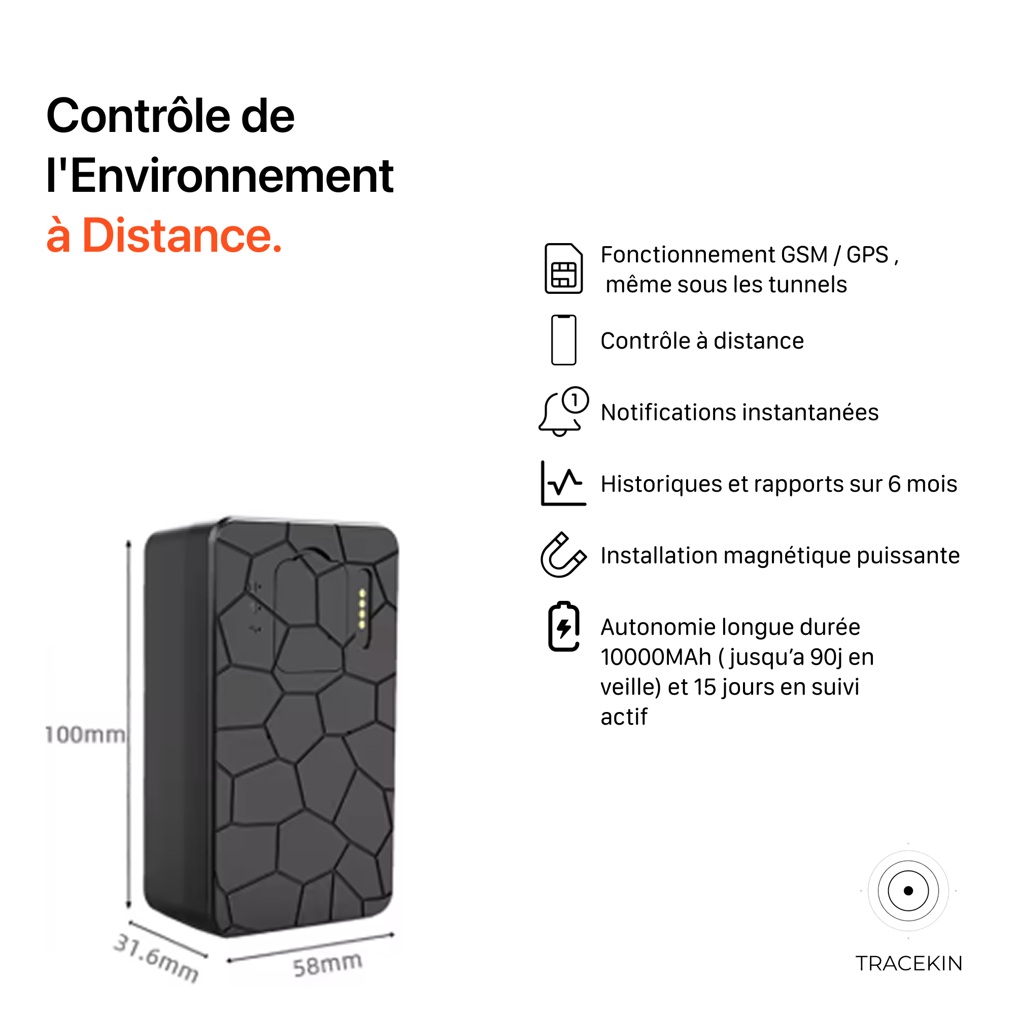 Mini Traceur GPS avec micro - Sans abonnement